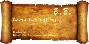 Barta Bökény névjegykártya